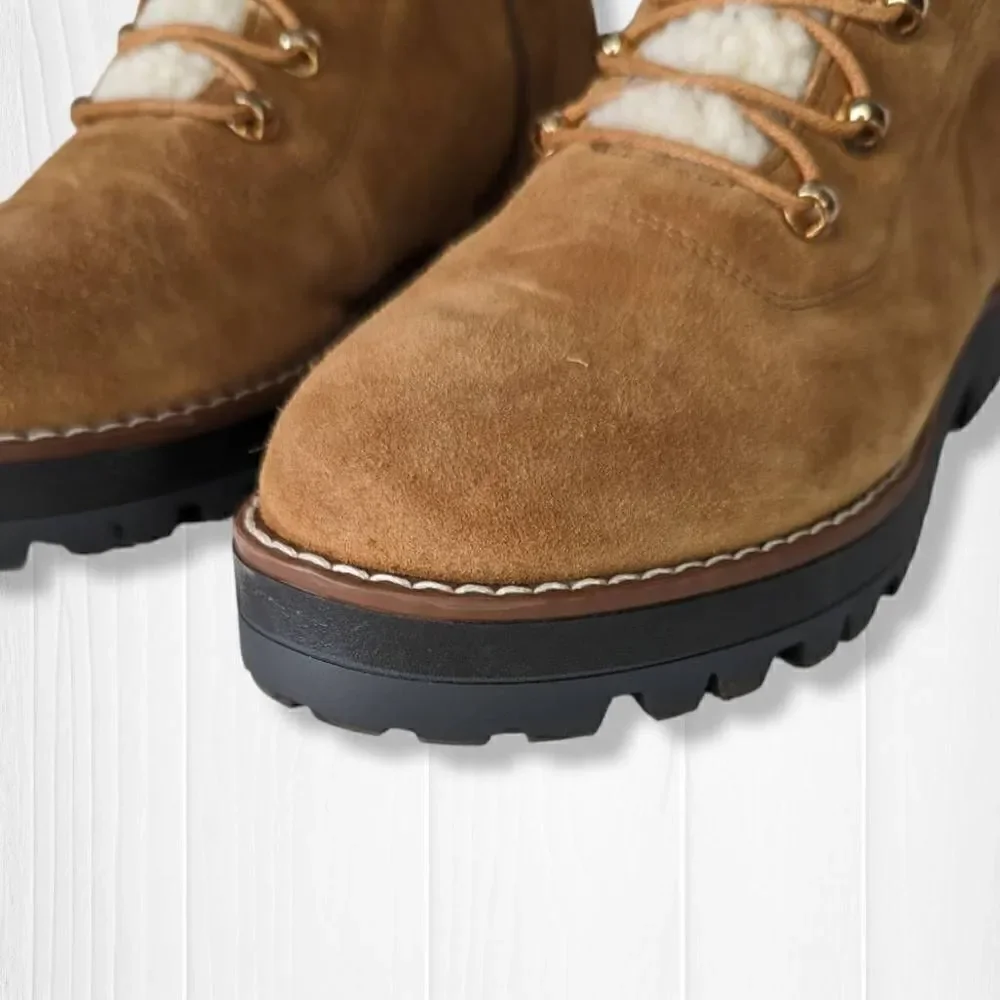 Crown & Ivy™ Women Naomi Hiker Boot High Laced Brown Size 8.5